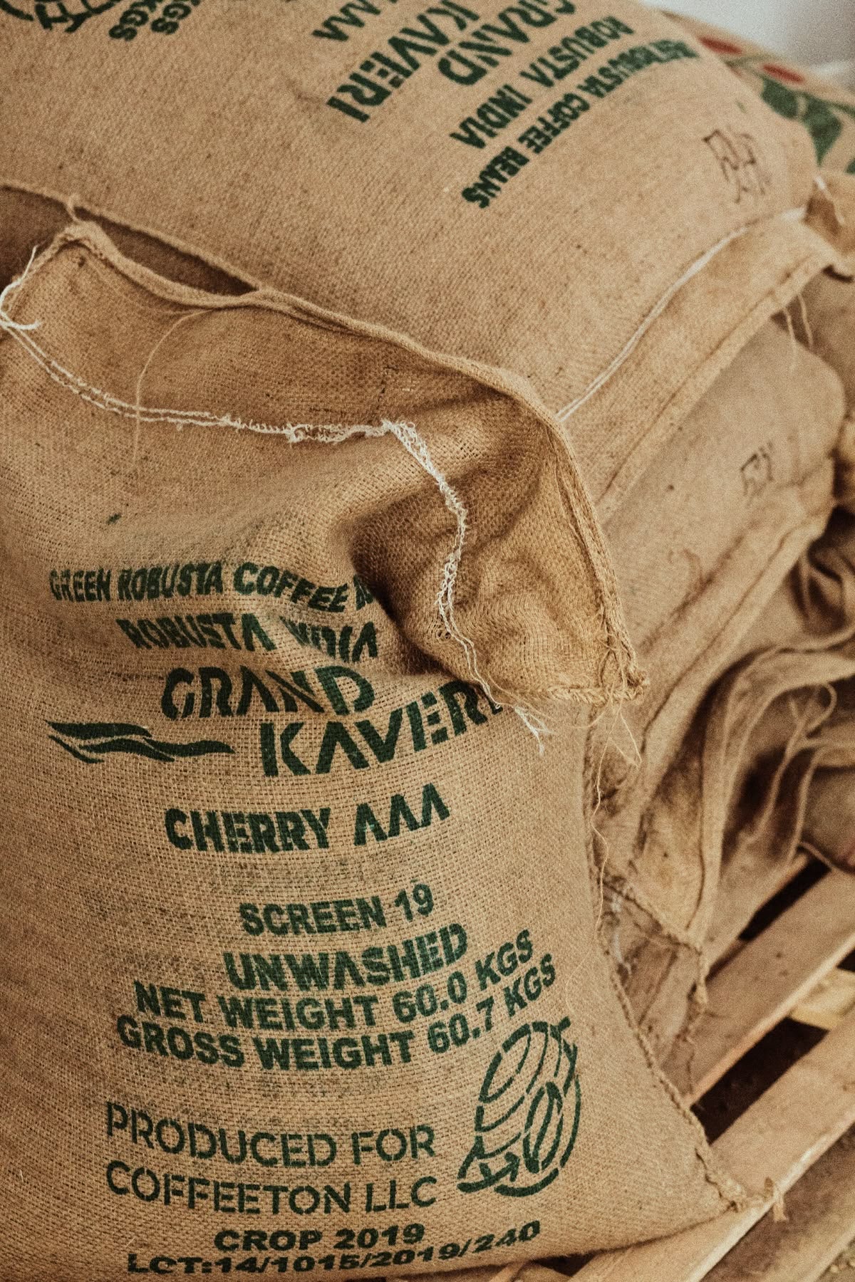 Sacs de café en toile de jute